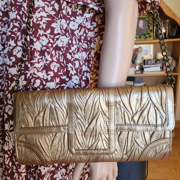 Vintage Jessica McClintock Dark Gold Shoulder Bag, EUC - Picture 3 of 14